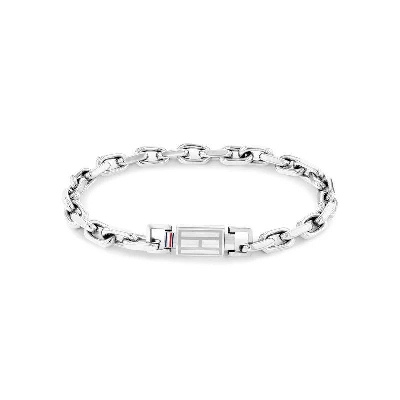 Tommy Hilfiger Edelstahl Silberfarbenes Herren Gliederarmband TJ2790715