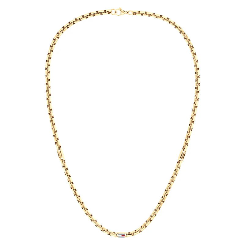 Tommy Hilfiger Edelstahl Goldfarbenes Herren Halskette TJ2790673