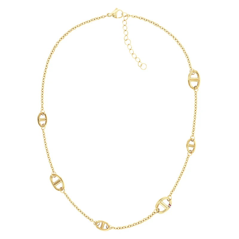 Tommy Hilfiger Edelstahl Goldfarbenes Damen Halskette TJ2781022