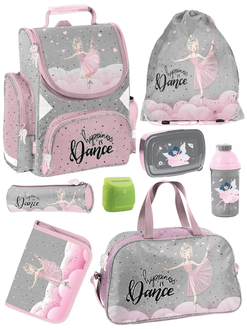 Mädchen Schulranzen Set 1. Klasse BALLERINA Schultasche 8-tlg. mit Sporttasche