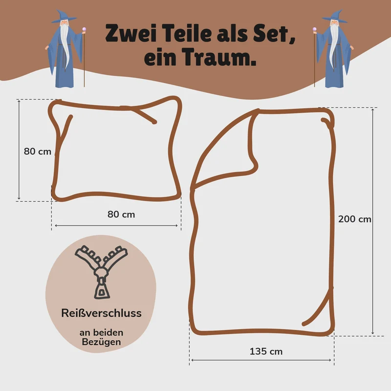 Harry Potter Bettwäsche Set 2-teilig 135x200 80x80 cm - Winterbettwäsche mit Reißverschluss - Fleece-Qualität, flauschig, maschinenwaschbar, Öko-Tex