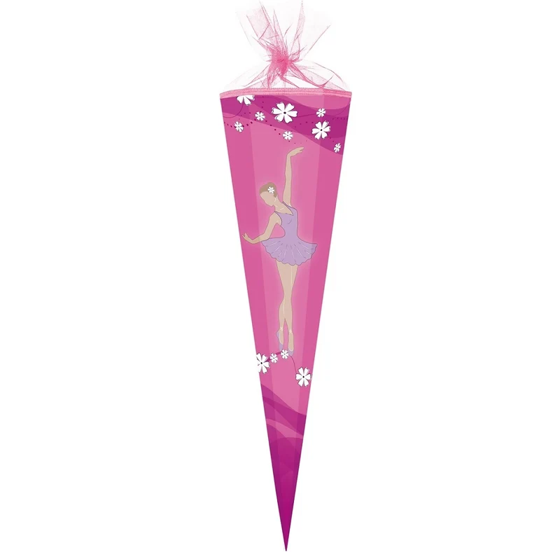 Große Schultüte / Zuckertüte BALLERINA BALLETT ca. 85 cm (Länge) | 6-eckig | Durchmesser ca. 25 cm