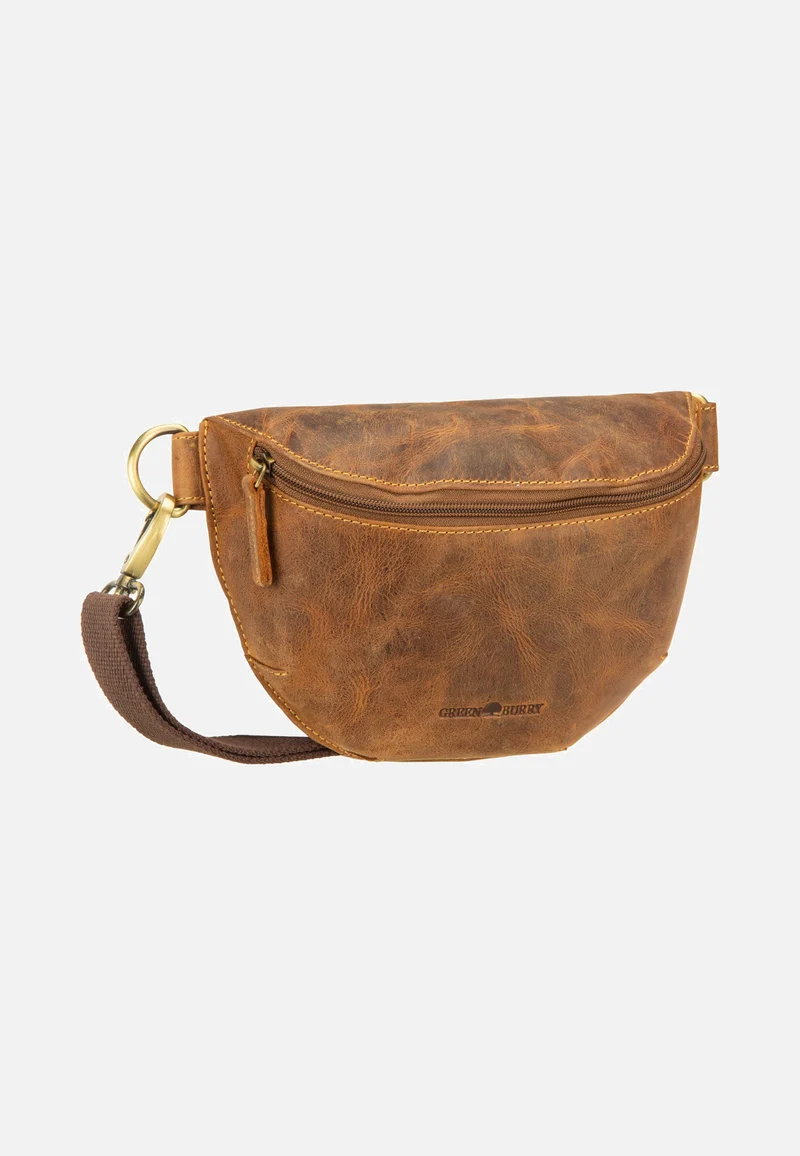Vintage Bauchtasche Leder Sattelbraun - Gürteltasche