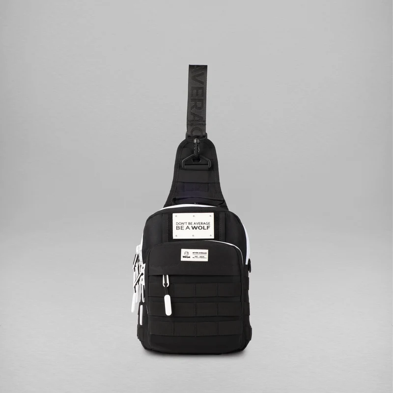9L Tactical Sling Bag Alpha Black with White Accents