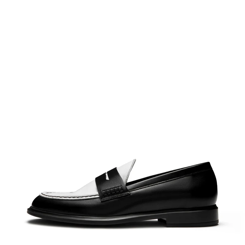 Vendôme Blandine Schwarz und Weiß Kalbsleder Loafers IB51015-10176-37