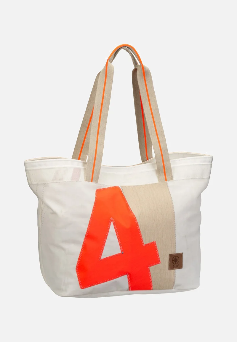 Watt Weiss/Sand/Zahl Orange - Shopper