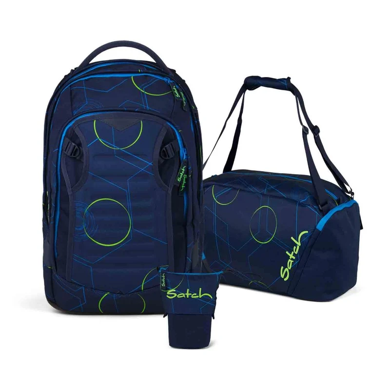 Satch Match Plus Blue Tech Pencil Slider Edition Schulrucksack Set 3tlg.