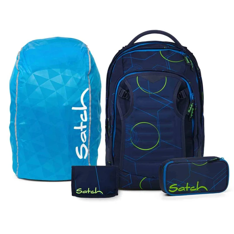 Satch Match Plus Blue Tech Streetwalk Edition Schulrucksack Set 4tlg.