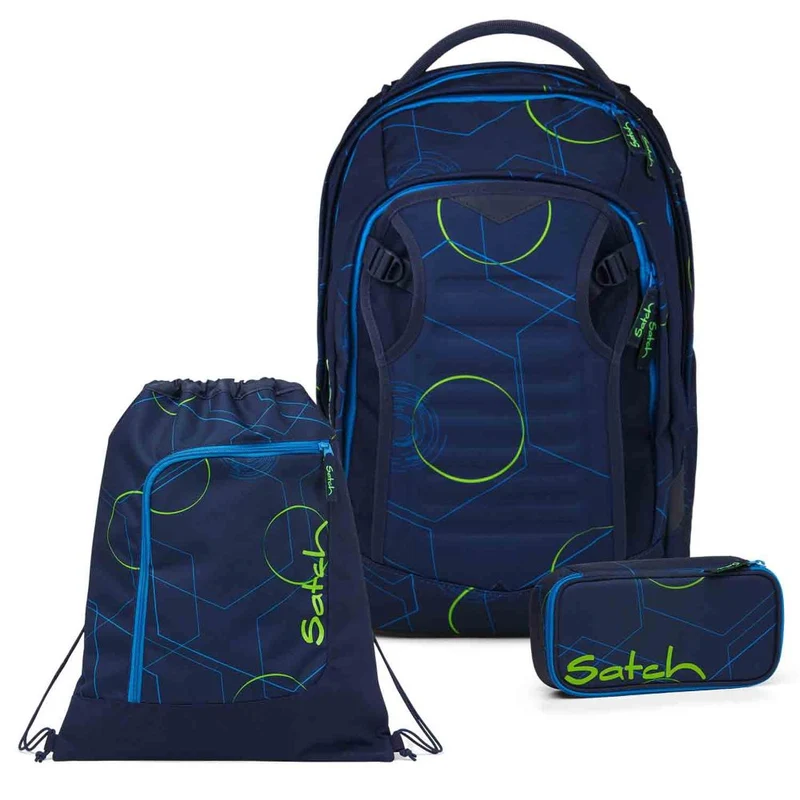 Satch Match Plus Blue Tech Schulrucksack 3tlg.