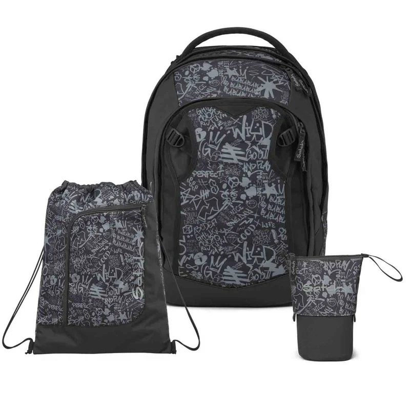 Satch Match Plus Street Ink Pencil Slider Light Edition Schulrucksack Set 3tlg.