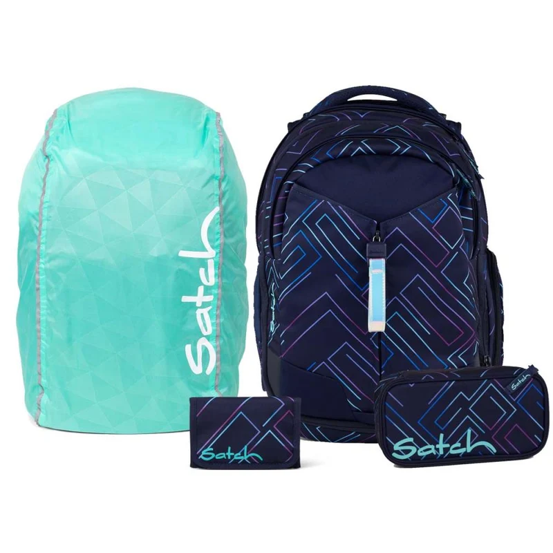 Satch Match Purple Laser Streetwalk Edition Schulrucksack Set 4tlg.