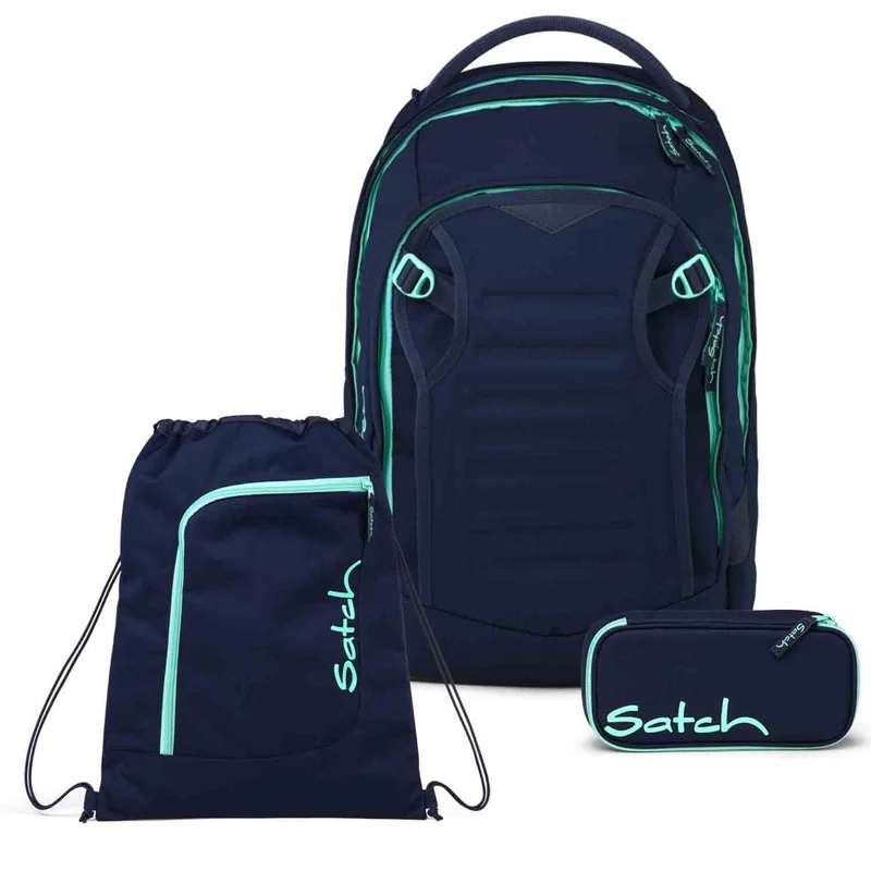 Satch Match Plus Ocean Mint Schulrucksack Set 3tlg.