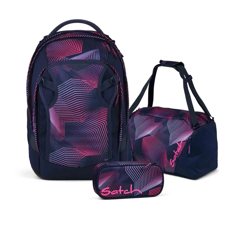 Satch Match Plus Seismic Pink Schulrucksack Set 3tlg.