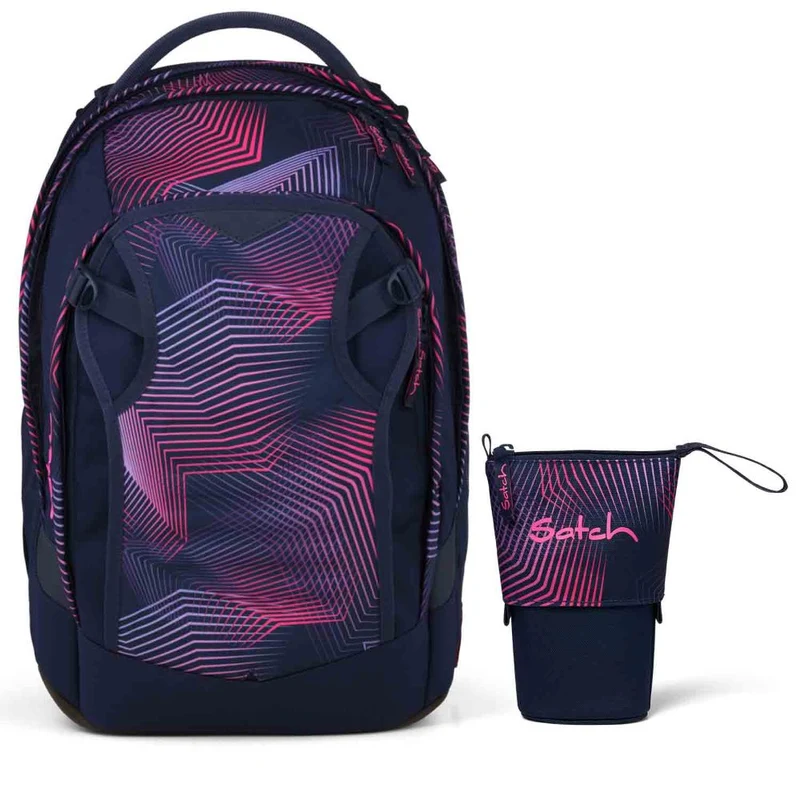 Satch Match Plus Seismic Pink Schulrucksack Set 2tlg.