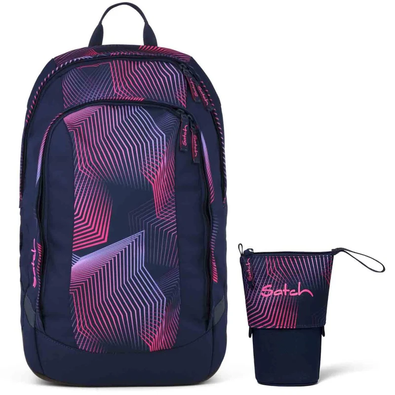 Satch Air Seismic Pink Schulrucksack Set 2tlg.