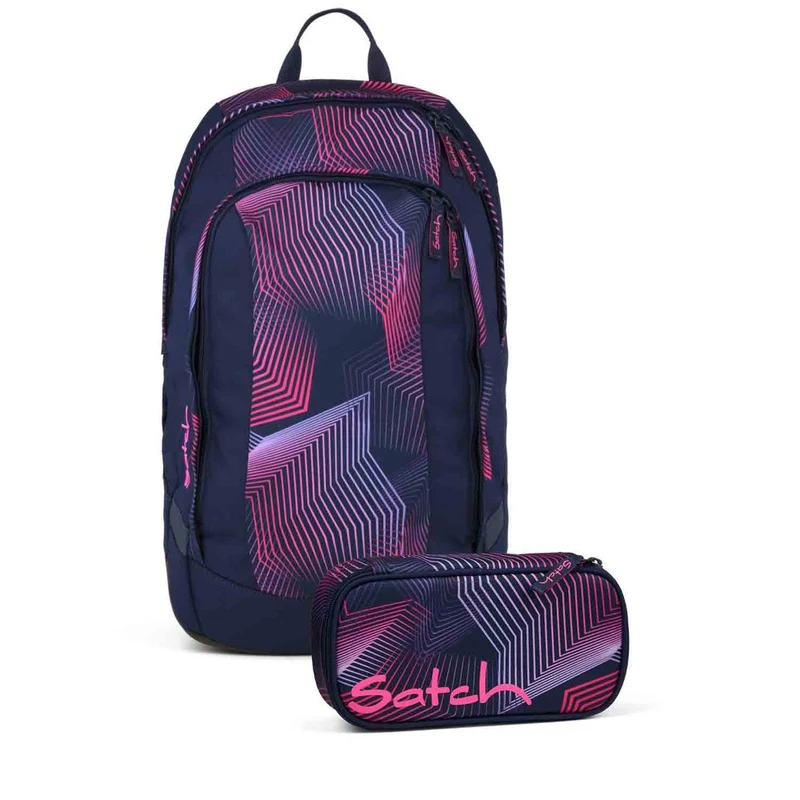 Satch Air Seismic Pink Schulrucksack Set 2tlg.