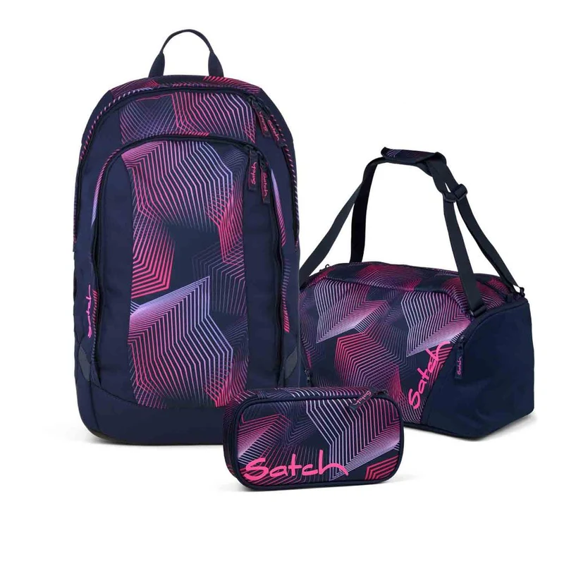 Satch Air Seismic Pink Schulrucksack Set 3tlg.
