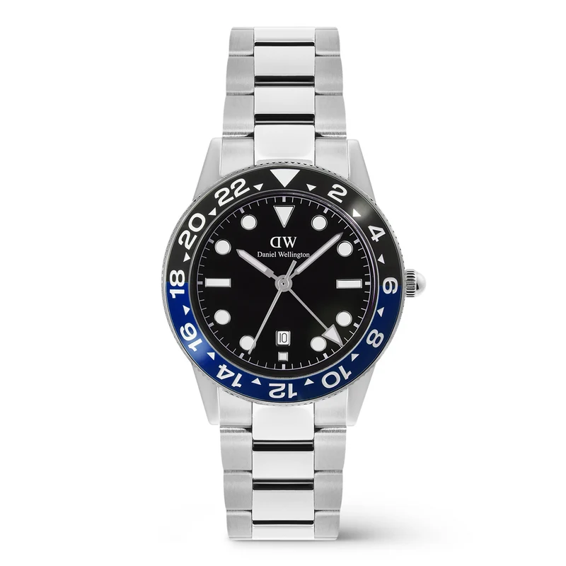 Daniel Wellington Iconic Link Schwarz Blaue Keramiklünette Herren Uhr DW00100921