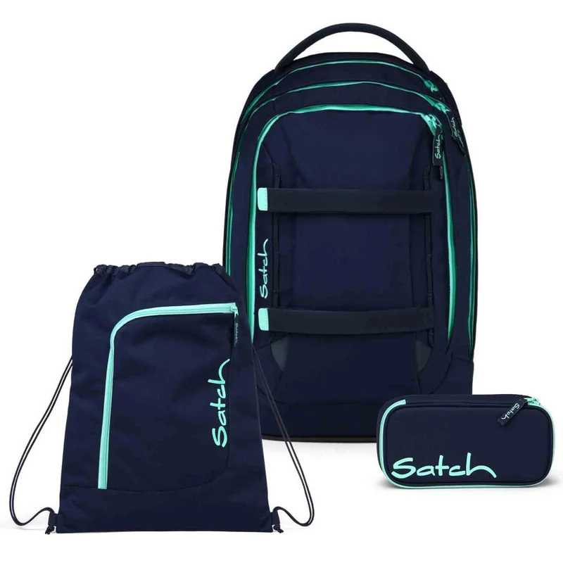 Satch Pack Ocean Mint Schulrucksack Set 3tlg.
