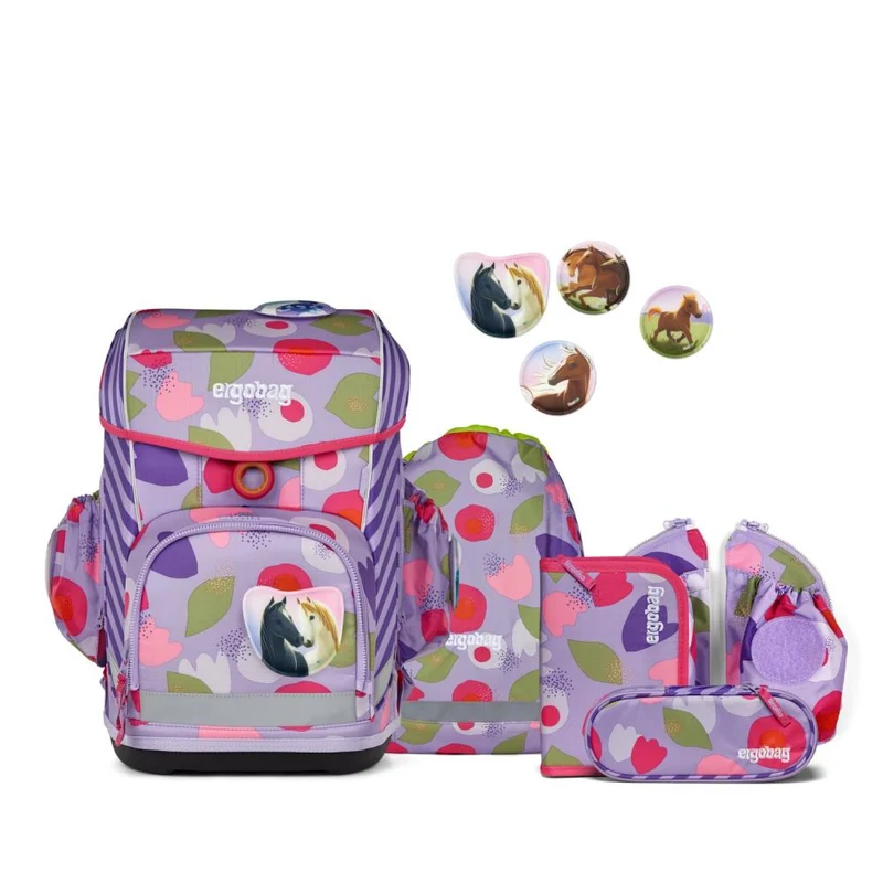 Ergobag Cubo Light BlütenzauBär Schulranzen Set 6tlg.