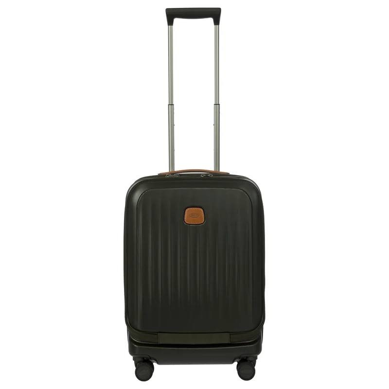 Brics Taormina - 4-Rollen-Kabinentrolley mit Vortasche 55 cm erw. USB (olive)