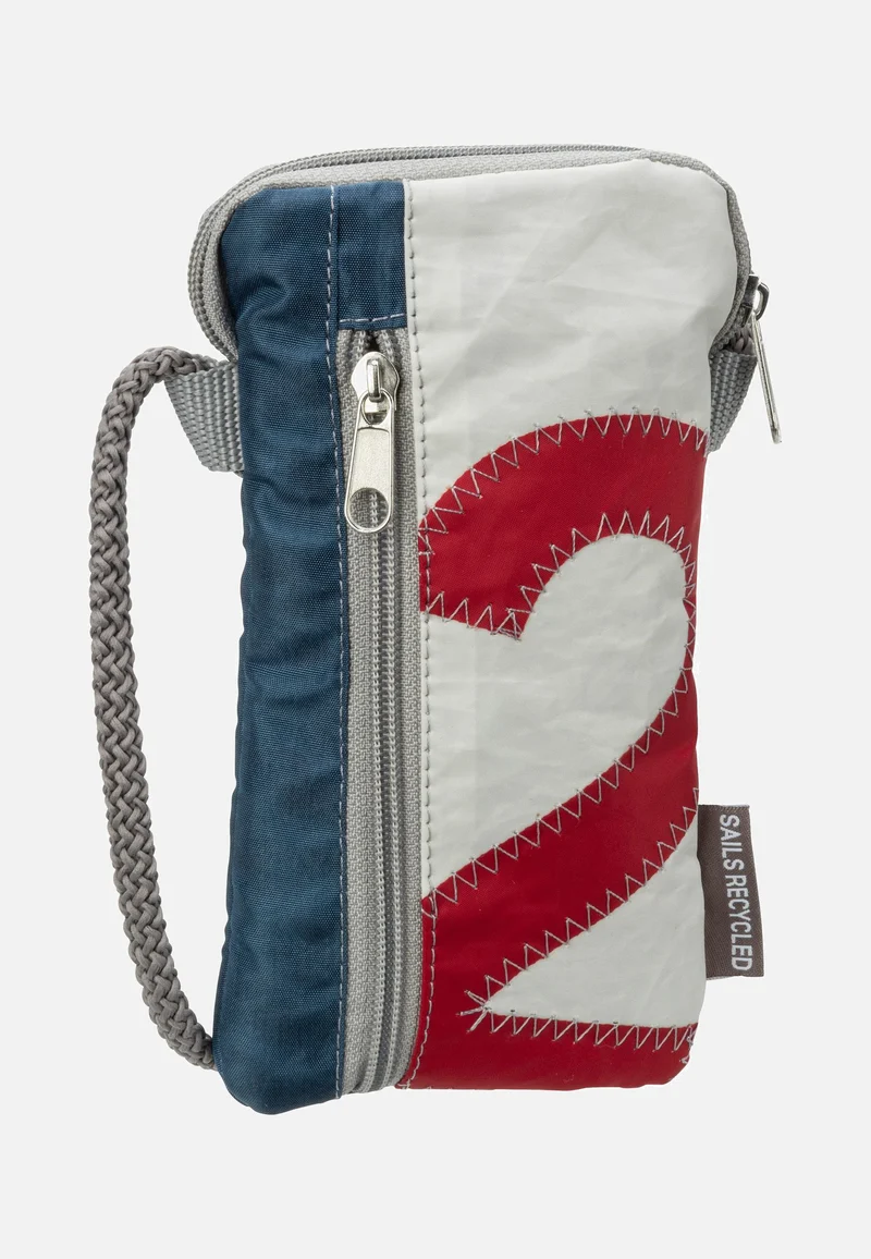 Nautik Lütt Weiß/Blau mit roter Zahl - Handytasche