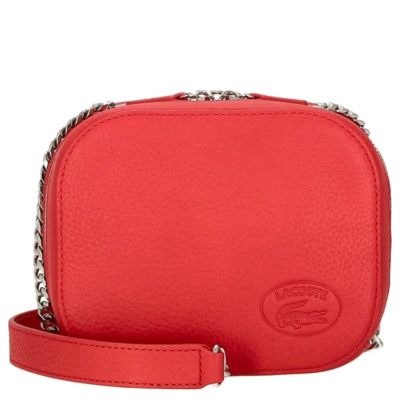 Lacoste Croco Crew - Umhängetasche Leder 16 cm (pompier)