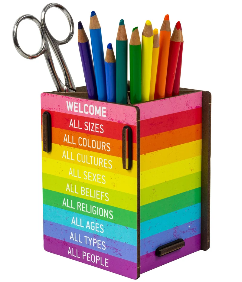 WERKHAUS® Stiftebox - Welcome - Regenbogen