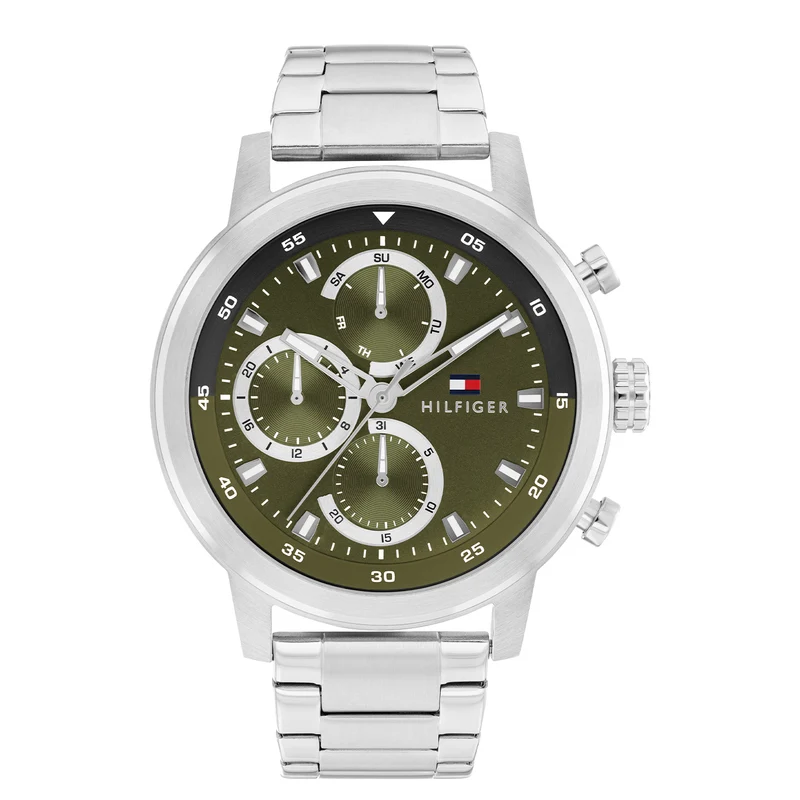 Tommy Hilfiger Rocky Silberne Und Grüne Herrenuhr TH1792180