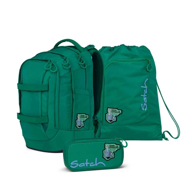 Satch Pack Fearless Green Special Edition Schulrucksack Set 3tlg.