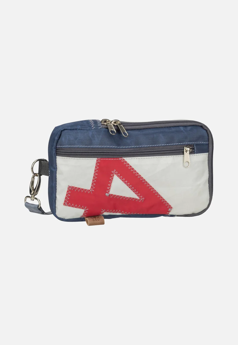 Nautik Weiß/Blau mit roter Zahl - Bauchtasche
