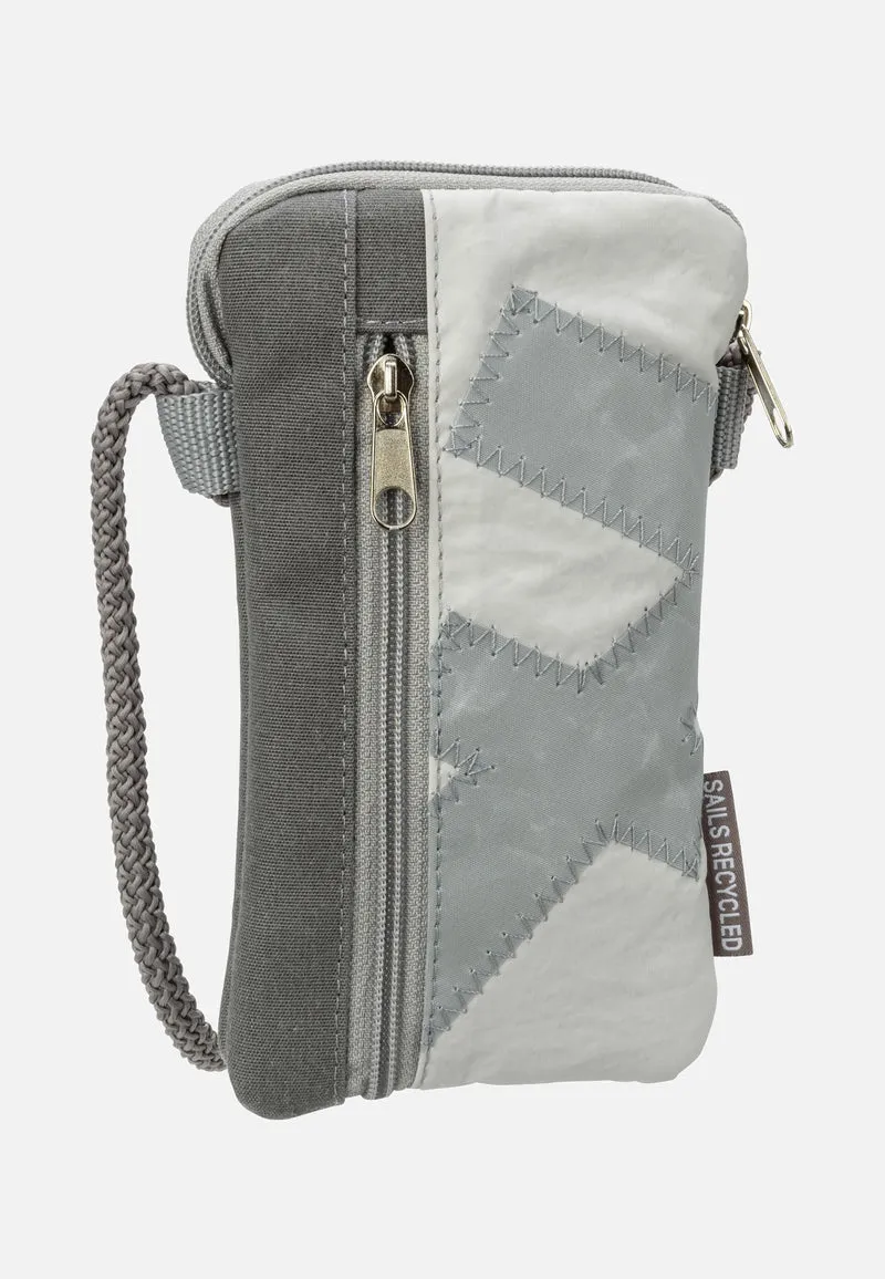 Nautik Lütt Weiß/Grau mit grauer Zahl - Handytasche