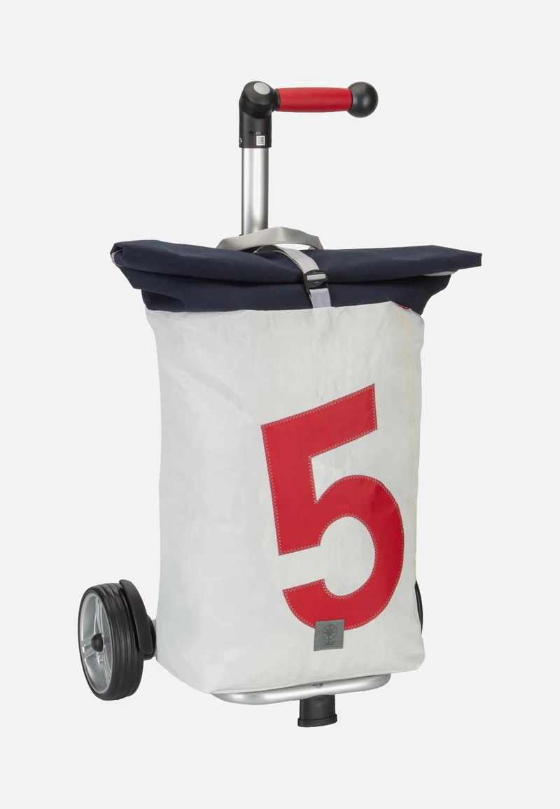 Steg Weiss/Navy/Zahl 5 Rot - Einkaufstrolley