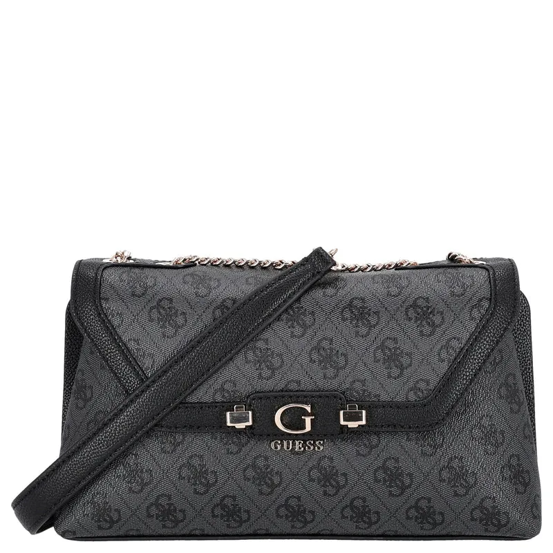 Guess Lindsey XBody Flap - Umhängetasche 27 cm (coal logo)