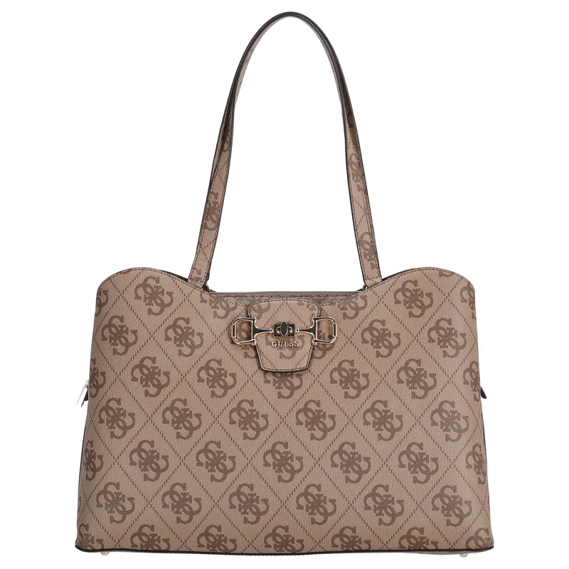 Guess Janie Logo Tote - Shopper 46 cm (latte logo)