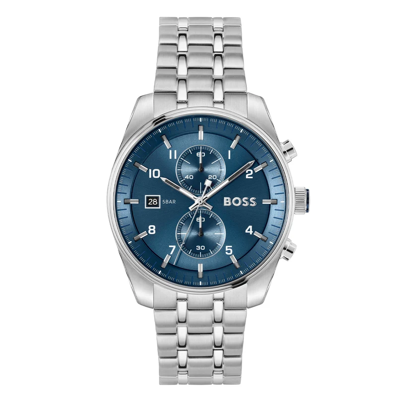 Hugo Boss Skytraveller Silberne Herrenuhr HB1514216