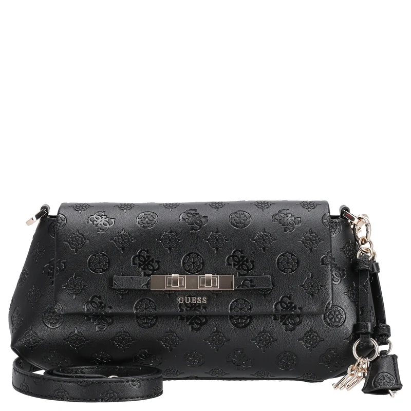 Guess Carmella Crossbody Flap - Umhängetasche 30 cm (black logo)