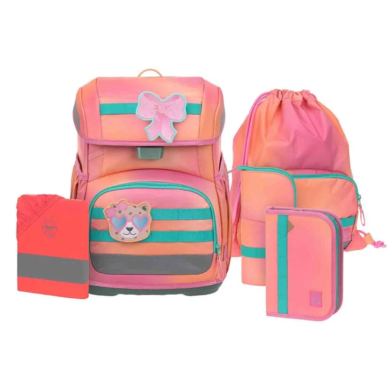 Lässig Light Unique Sunset Pink Schulranzen Set 6tlg.