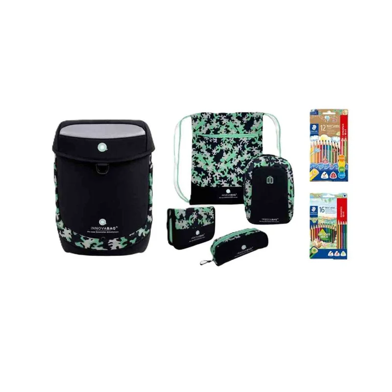 Innovabaq Nero Menta Schulranzen Set 5tlg