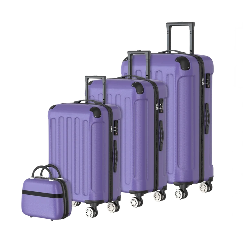 VOYAGOUX - Duurzame 4-delige ABS Reiskoffer Set - Paars - L / M / S / XS