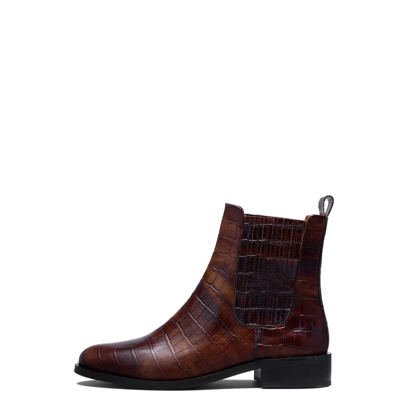 Isabel Bernard Vendôme Chey Croco Braune Chelsea Boots aus Kalbsleder IB53012-230-36