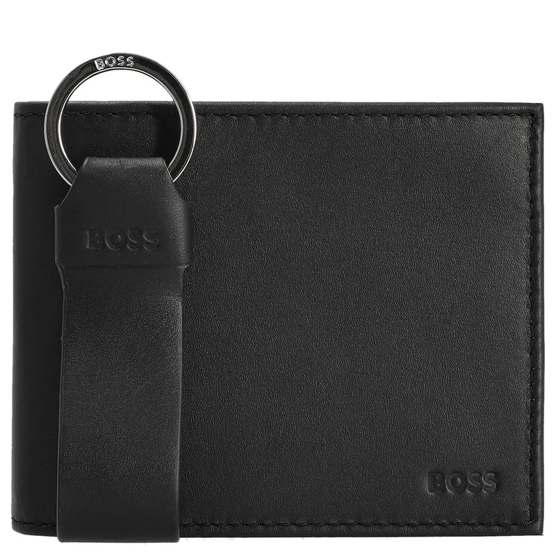 BOSS GB Geschenkset - Geldbörse 8cc und Schlüsselring (black)