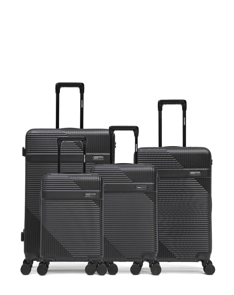 4er-Pack Hartschalenkoffer: Großer Koffer, mittelgroßer Koffer, Handgepäck und Handgepäck XS WOHLEN