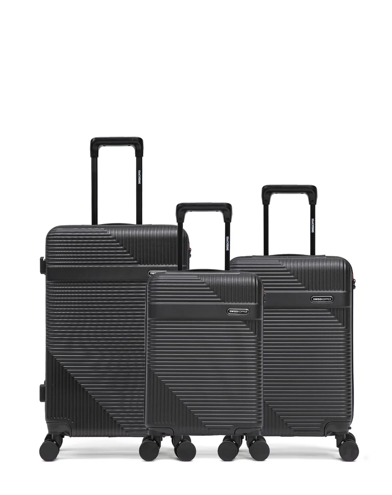 3er-Pack Hartschalenkoffer: Mittelgroßer Koffer, Handgepäck und Handgepäck XS WOHLEN