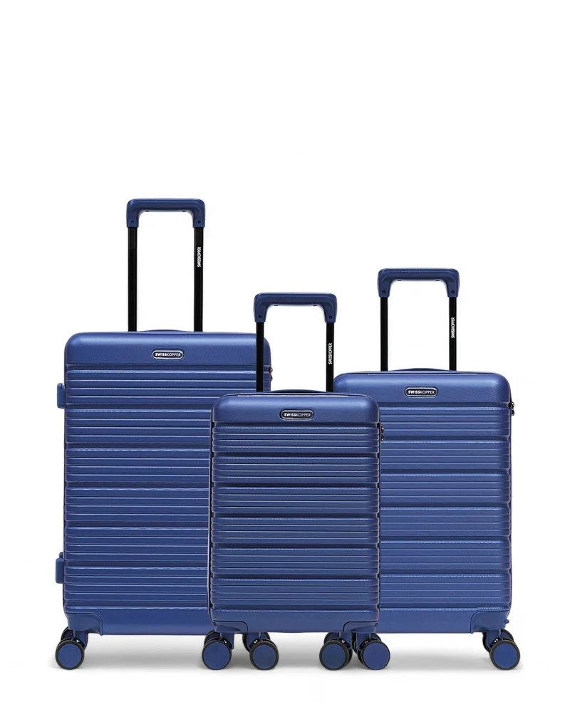 3er-Pack Hartschalenkoffer: Mittelgroßer Koffer, Handgepäck und Handgepäck XS LUGANO