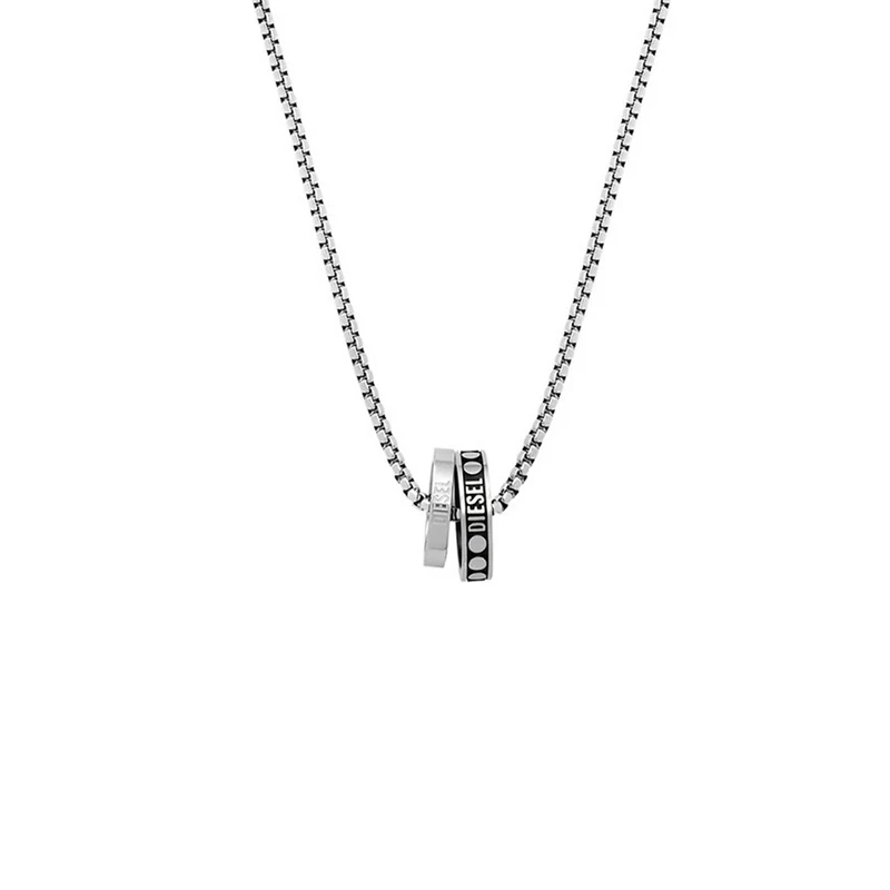 Diesel Double Pendant Halskette Aus Edelstahl DX1168040