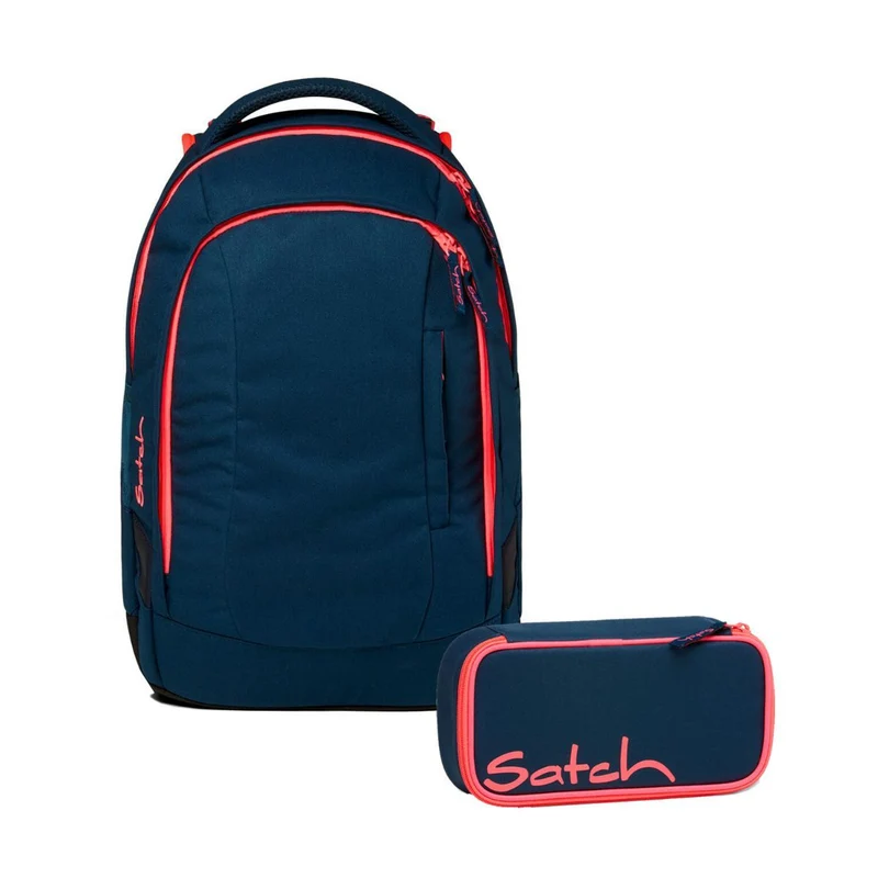 Satch Sleek Pink Phantom Schulrucksack Set 2tlg.