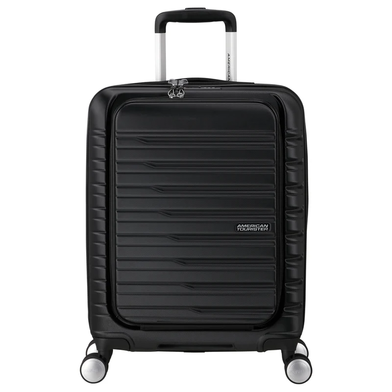 American Tourister Flashline - 4-Rollen-Kabinentrolley mit Vortasche 15.6" 55 cm (schwarz)