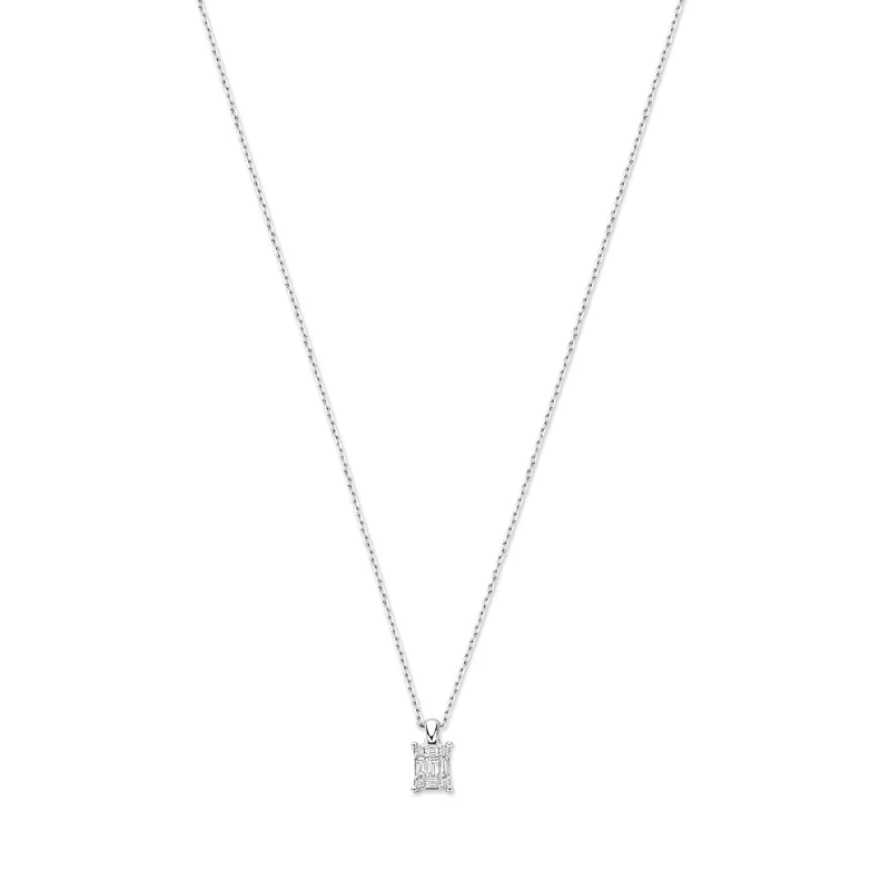 Isabel Bernard De la Paix Maxime 14 Karat Weißgoldkette mit Diamant 0.13 ct IBD350023