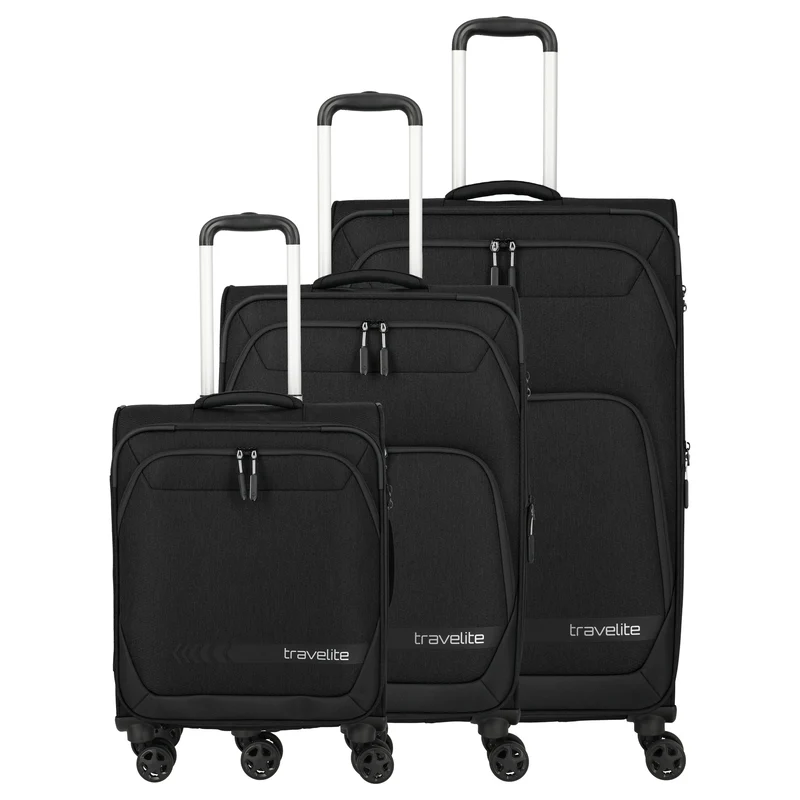 Travelite Kick Off - 4-Rollen-Trolley Set 3tlg. (black)